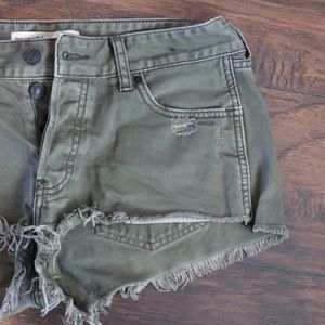 A&F Army Green Low Rise Shorts